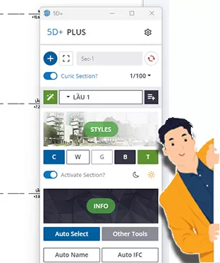 Giới thiệu plugin 5D+, plugin sketchup triển khai kỹ thuật.